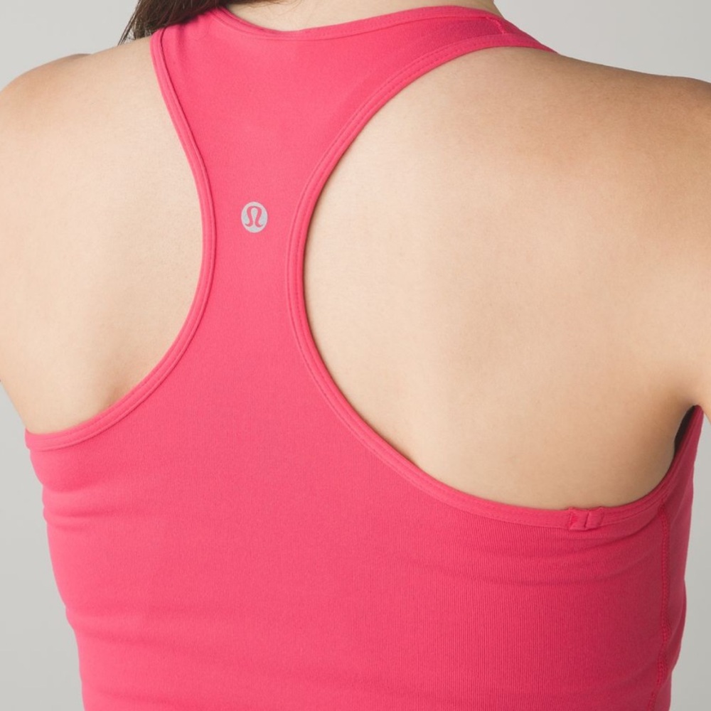 10 Lululemon Cool Racerback tank top BOOM JUICE workout shirt hot pink stretch - Picture 4 of 10
